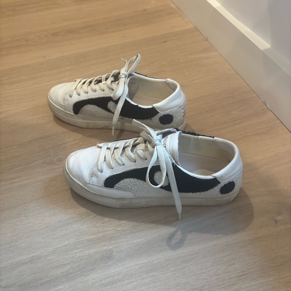 Soludos Yin Yang White and Black Platform Sneakers